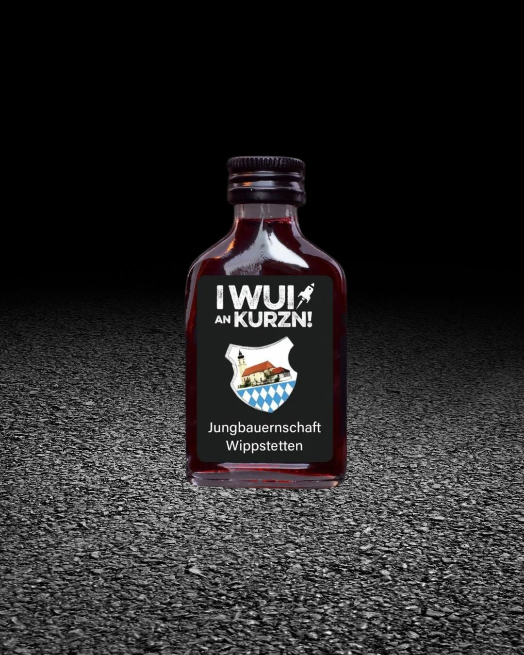 I WUI AN KURZN – Bayerischer Haskap-Likör Partyshot | 24 Stück × 0,02 l | individuelles Etikett | Vereinsfeier | Vereinsjubiläum | Fahnenweihe | personalisiert